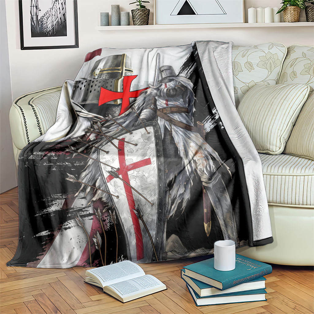 Knights Templar Crusader Blanket Medieval Armor Red Cross Shield