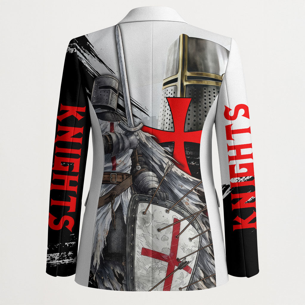 Knights Templar Crusader Blazer Medieval Armor Red Cross Shield