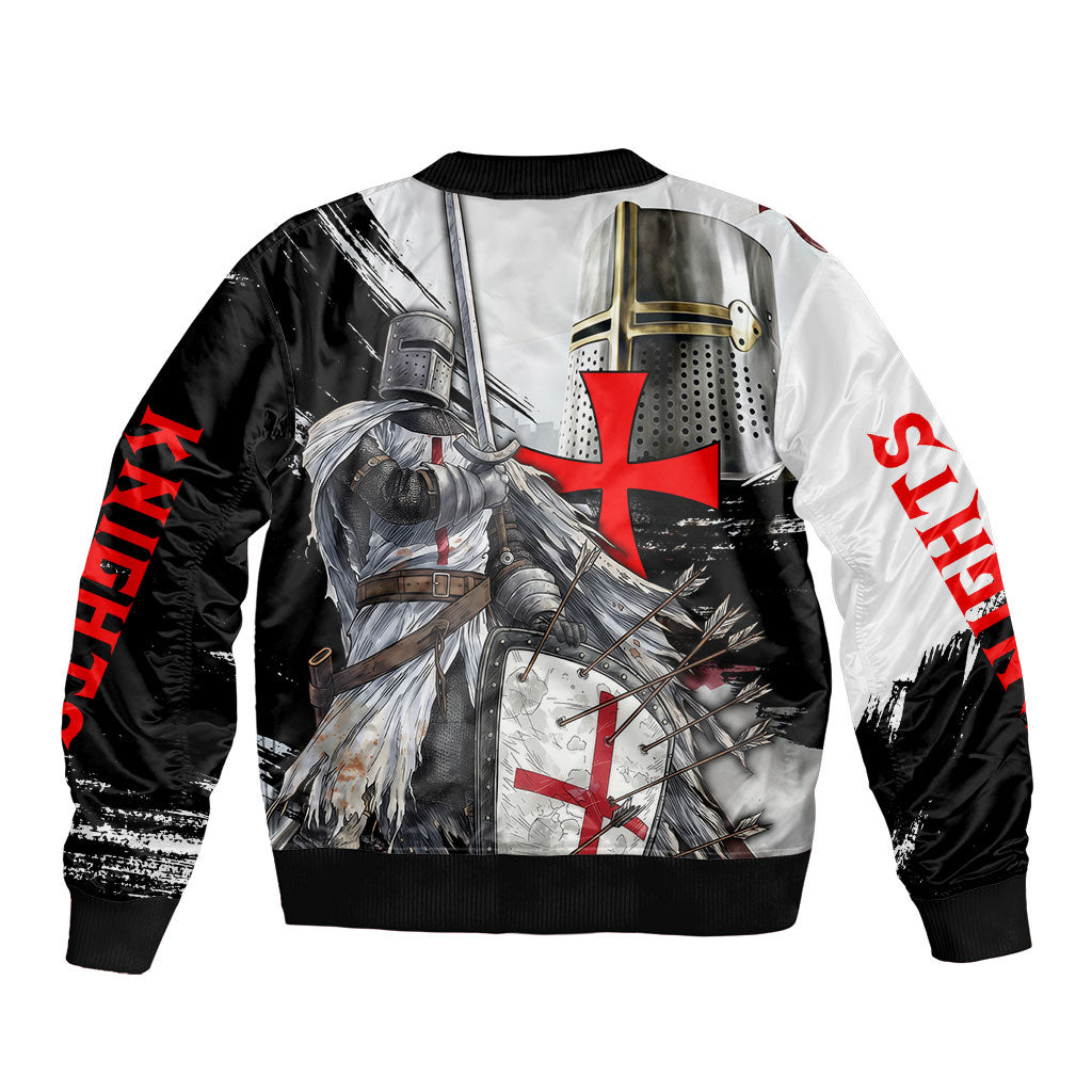 Knights Templar Crusader Bomber Jacket Medieval Armor Red Cross Shield