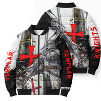 Knights Templar Crusader Bomber Puffer Jacket Medieval Armor Red Cross Shield