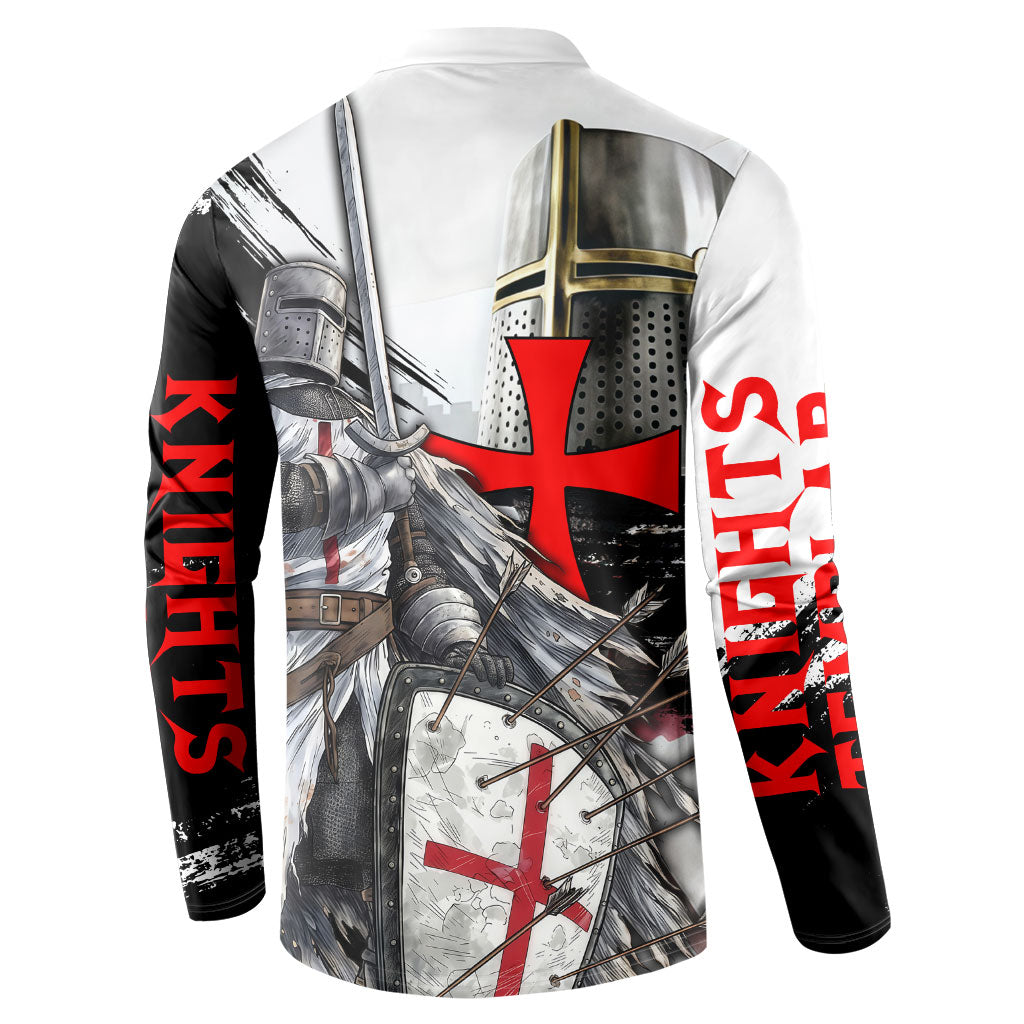 Knights Templar Crusader Button Sweatshirt Medieval Armor Red Cross Shield
