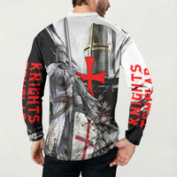Knights Templar Crusader Button Sweatshirt Medieval Armor Red Cross Shield