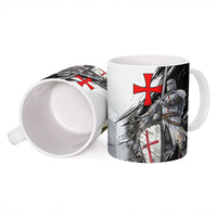 Knights Templar Crusader Ceramic Mug Medieval Armor Red Cross Shield