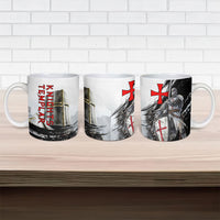 Knights Templar Crusader Ceramic Mug Medieval Armor Red Cross Shield