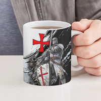 Knights Templar Crusader Ceramic Mug Medieval Armor Red Cross Shield