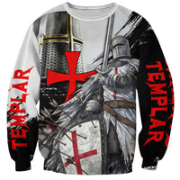 Knights Templar Crusader Sweatshirt Medieval Armor Red Cross Shield