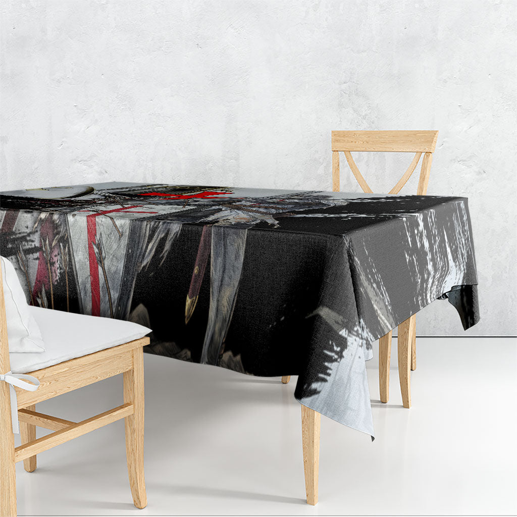 Knights Templar Crusader Tablecloth Medieval Armor Red Cross Shield