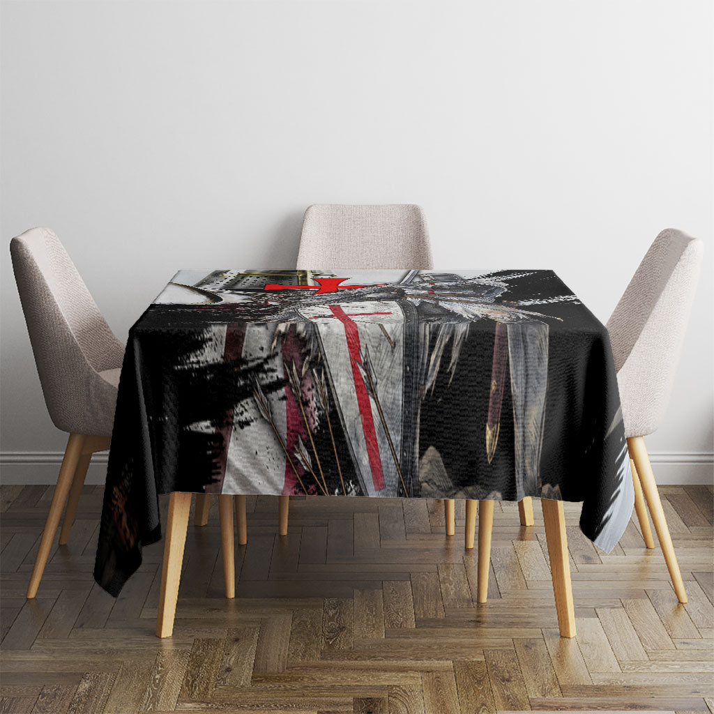 Knights Templar Crusader Tablecloth Medieval Armor Red Cross Shield