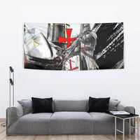 Knights Templar Crusader Tapestry Medieval Armor Red Cross Shield
