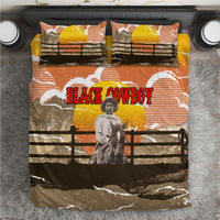 Black Cowboy Bill Pickett Bedding Set Retro Sunset Western Design