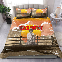 Black Cowboy Bill Pickett Bedding Set Retro Sunset Western Design