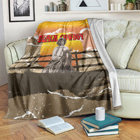 Black Cowboy Bill Pickett Blanket Retro Sunset Western Design