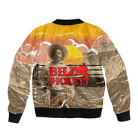 Black Cowboy Bill Pickett Bomber Jacket Retro Sunset Western Design
