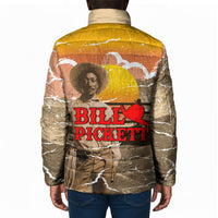 Black Cowboy Bill Pickett Padded Jacket Retro Sunset Western Design