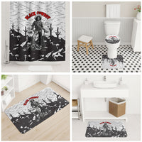 Black Cowboy Nat Love Bathroom Set Comic Style Desert Line Art Red Typography