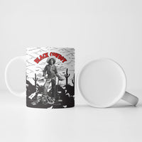 Black Cowboy Nat Love Ceramic Mug Comic Style Desert Line Art Red Typography
