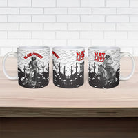 Black Cowboy Nat Love Ceramic Mug Comic Style Desert Line Art Red Typography