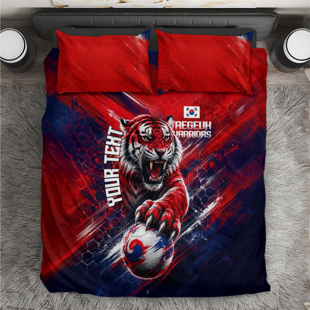 Personalized Taegeuk Warriors Korean Tiger Football Bedding Set South Korean Tiger Soccer Ball Flag
