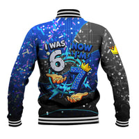 7th Birthday Boys Baseball Jacket I was 6 Now Im 7 Gaming And Tech Theme