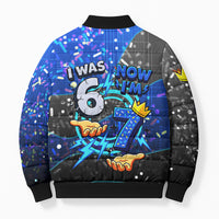 7th Birthday Boys Bomber Puffer Jacket I was 6 Now Im 7 Gaming And Tech Theme