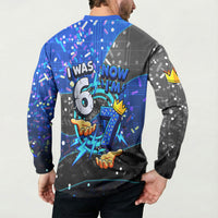 7th Birthday Boys Button Sweatshirt I was 6 Now Im 7 Gaming And Tech Theme