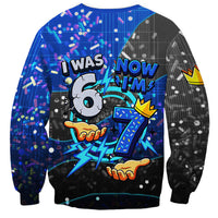 7th Birthday Boys Sweatshirt I was 6 Now Im 7 Gaming And Tech Theme