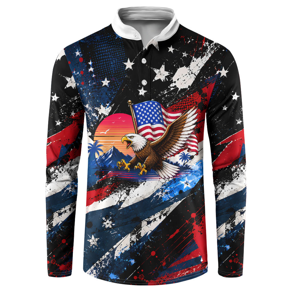 4th Of July WTF Is A Kilometer Patriotic Eagle Button Sweatshirt American Flag George Washington
