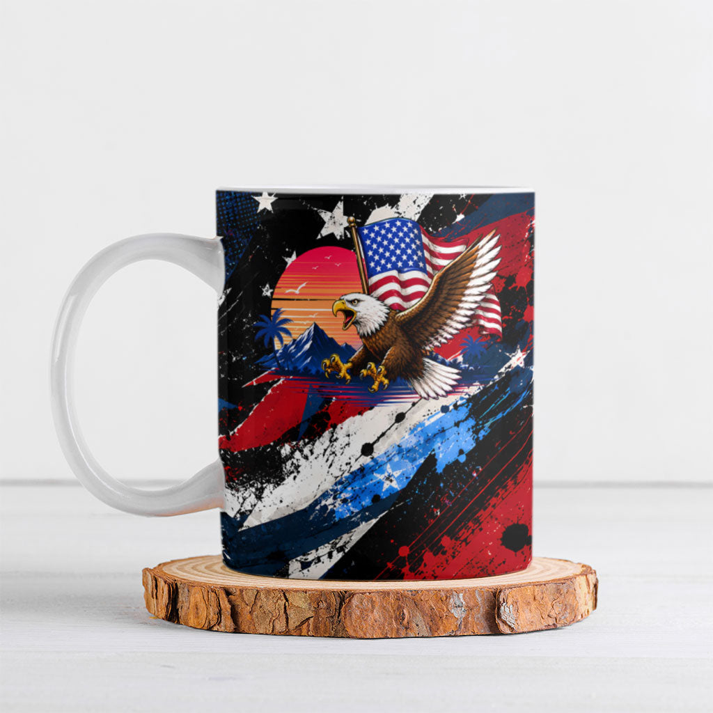 4th Of July WTF Is A Kilometer Patriotic Eagle Ceramic Mug American Flag George Washington