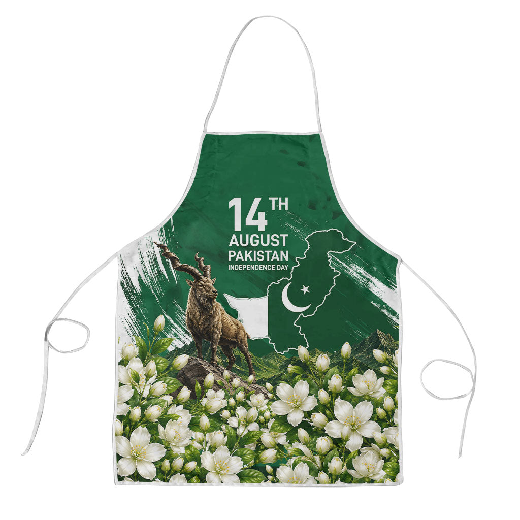 Pakistan Independence Day August 14 Apron Patriotic Markhor Heritage Landmarks And Jasmine