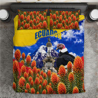 Ecuador Independence Day Bedding Set Patriotic Andean Condor Monument And Mountain