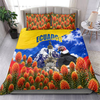 Ecuador Independence Day Bedding Set Patriotic Andean Condor Monument And Mountain