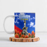 Ecuador Independence Day Ceramic Mug Patriotic Andean Condor Monument And Mountain
