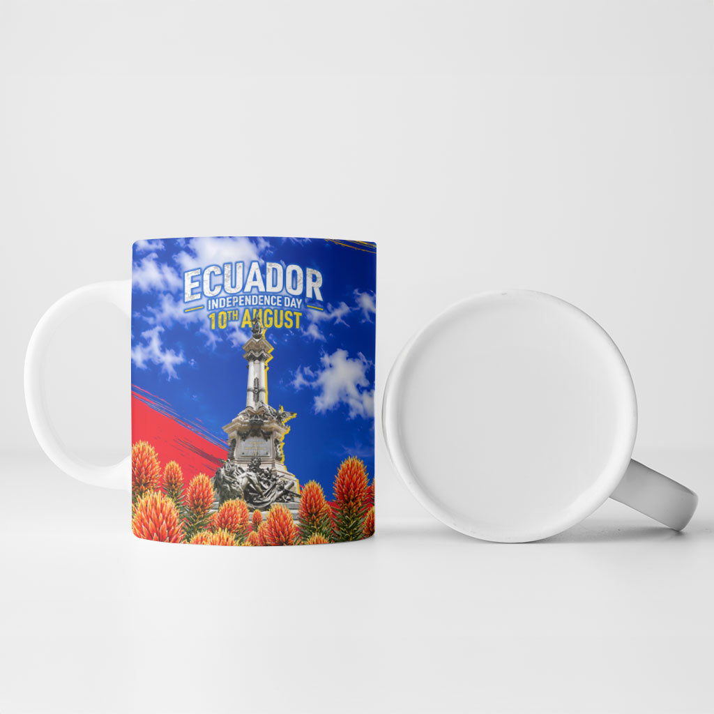 Ecuador Independence Day Ceramic Mug Patriotic Andean Condor Monument And Mountain