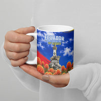 Ecuador Independence Day Ceramic Mug Patriotic Andean Condor Monument And Mountain