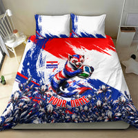 Personalized Croatia Marten Soccer Bedding Set Croatian Flag Abstract Brush Stroke