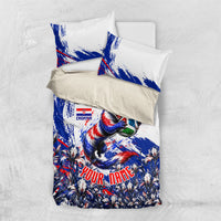Personalized Croatia Marten Soccer Bedding Set Croatian Flag Abstract Brush Stroke