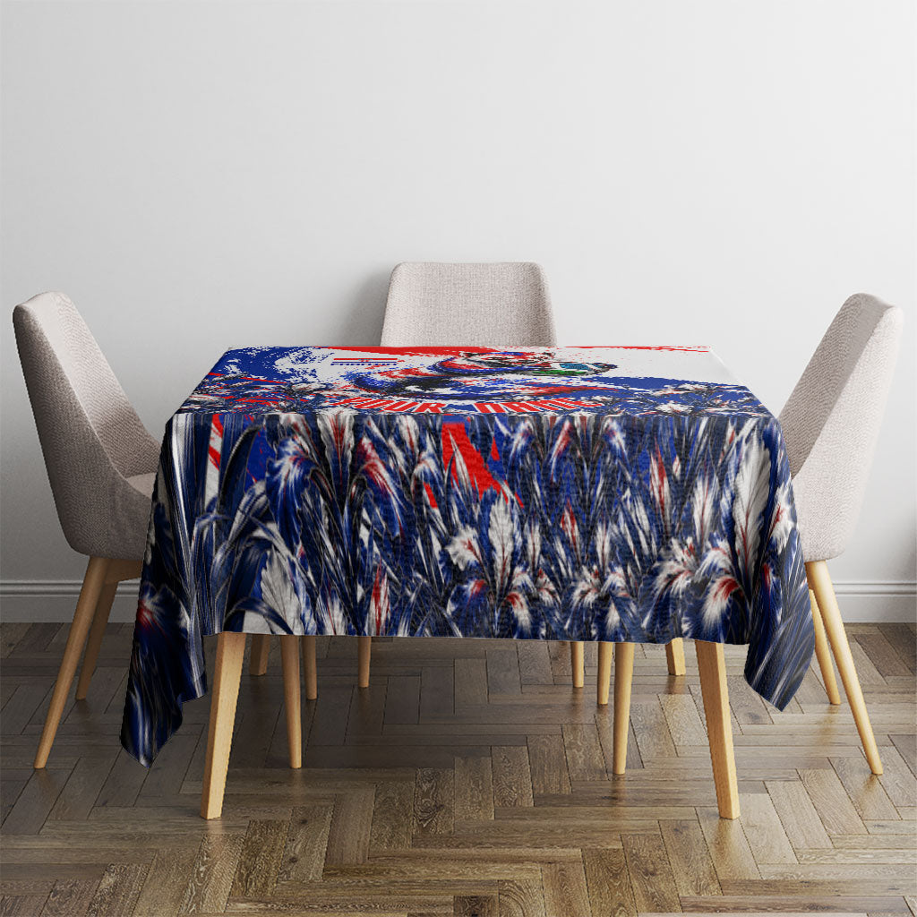 Personalized Croatia Marten Soccer Tablecloth Croatian Flag Abstract Brush Stroke