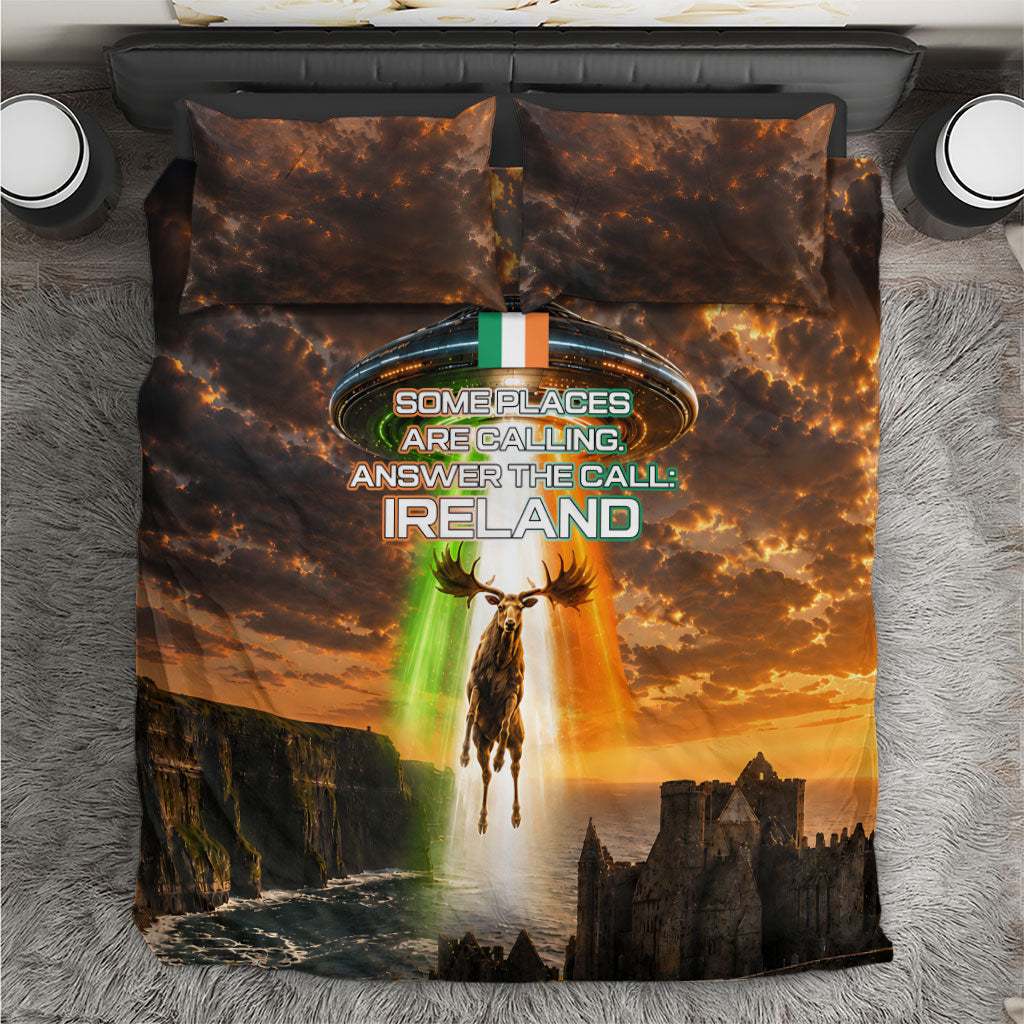 Ireland UFO Bedding Set Irish Landscape Answer The Call