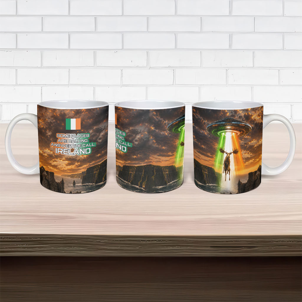 Ireland UFO Ceramic Mug Irish Landscape Answer The Call
