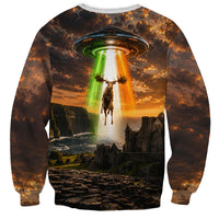 Ireland UFO Sweatshirt Irish Landscape Answer The Call