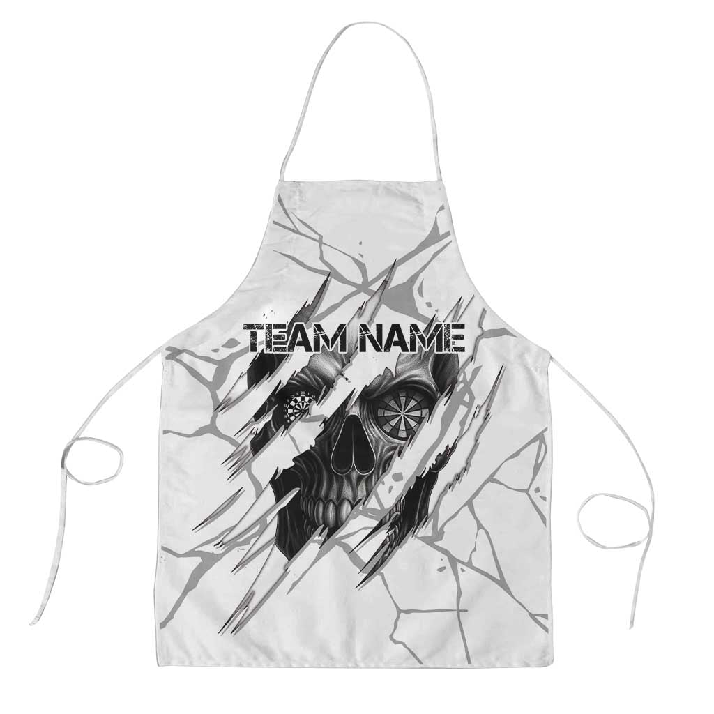 Dartboard Skull Darts Apron with Torn Stone Texture and Cracked Marble Design - Wonder Print Shop