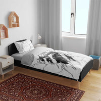 Dartboard Skull Darts Bedding Set with Torn Stone Texture and Cracked Marble Design - Wonder Print Shop