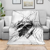 Dartboard Skull Darts Blanket with Torn Stone Texture and Cracked Marble Design - Wonder Print Shop