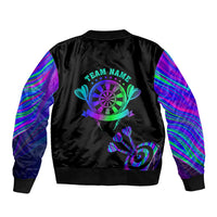 Neon Dartboard Darts Bomber Jacket with Colorful Target and Psychedelic Swirl Pattern - Wonder Print Shop