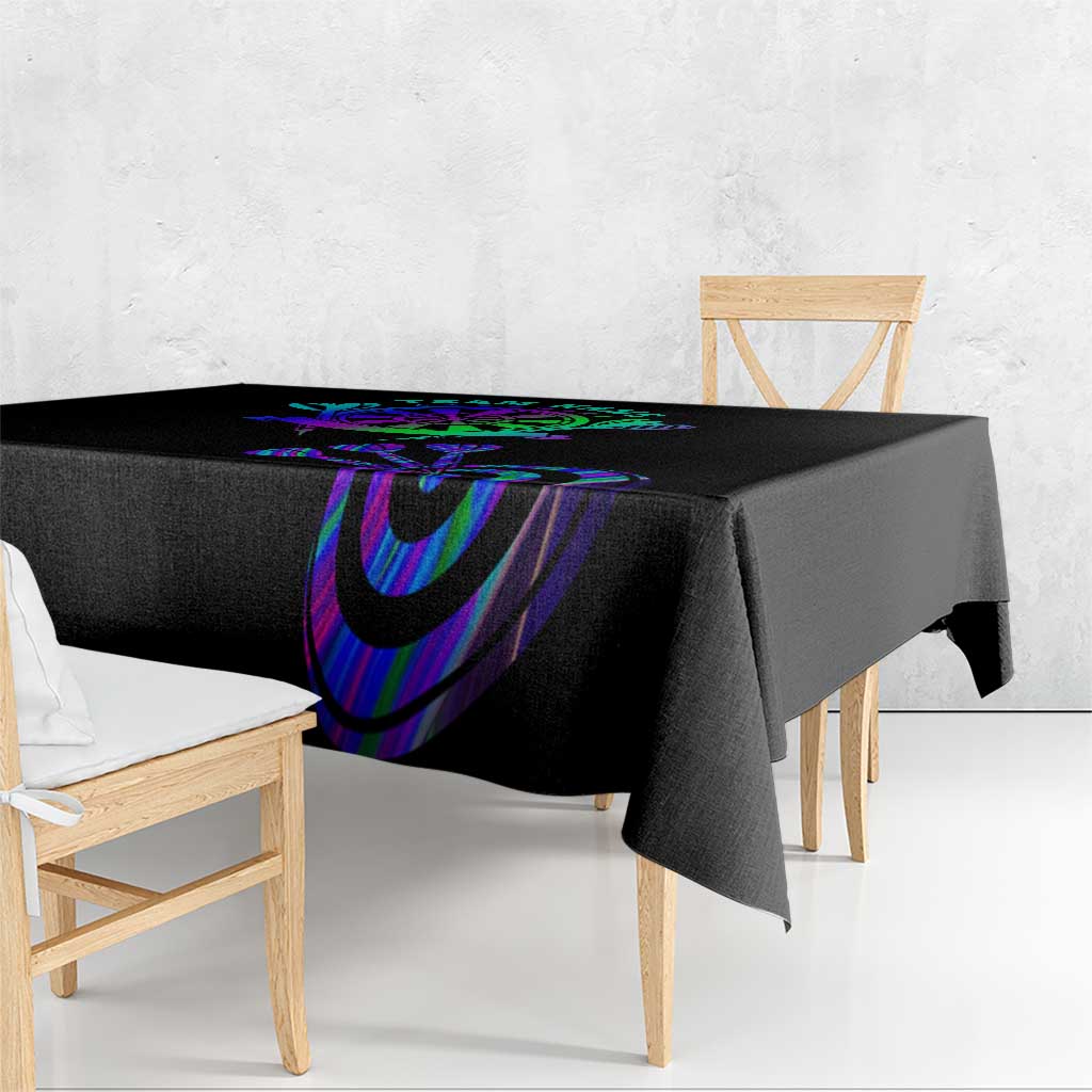Neon Dartboard Darts Tablecloth with Colorful Target and Psychedelic Swirl Pattern - Wonder Print Shop