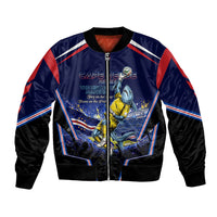 Personalized Cape Verde Blue Sharks Bomber Jacket African Pride Dynamic Stadium Soccer Graphic Art