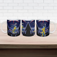 Personalized Cape Verde Blue Sharks Ceramic Mug African Pride Dynamic Stadium Soccer Graphic Art