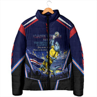 Personalized Cape Verde Blue Sharks Padded Jacket African Pride Dynamic Stadium Soccer Graphic Art