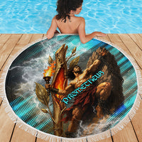 Prometheus Greek Mythology Fire Eagle Beach Blanket Ancient Titan Steals Fire Dark Fantasy