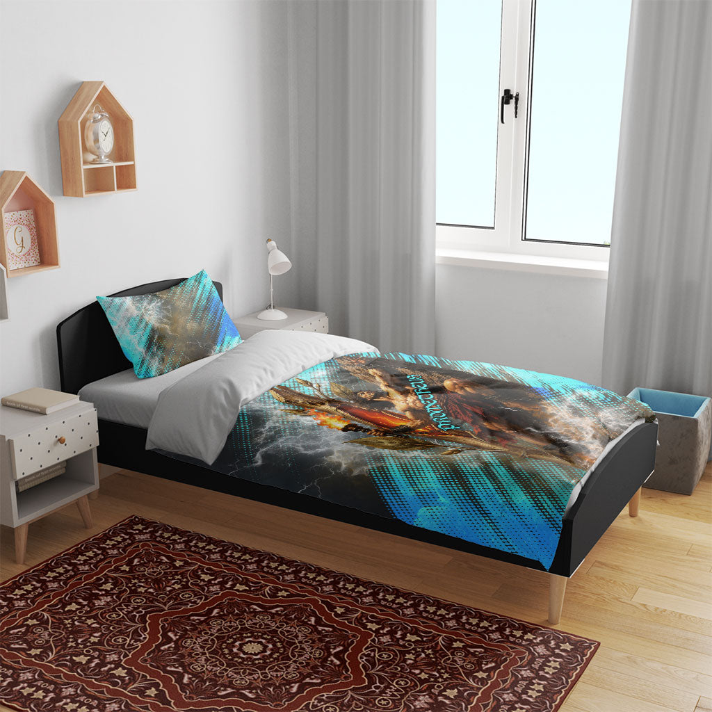 Prometheus Greek Mythology Fire Eagle Bedding Set Ancient Titan Steals Fire Dark Fantasy